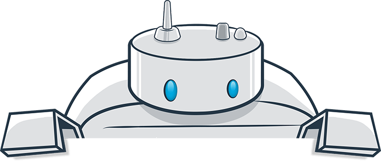 Miles the Robot peeking out over the top