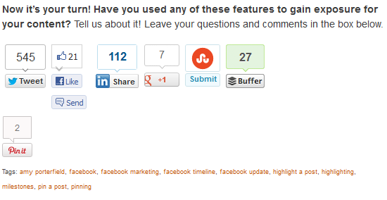 Social Media Examiner Social Sharing Buttons