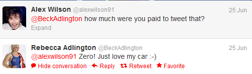 Rebecca Adlington Tweet