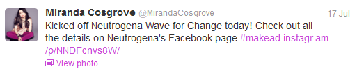 Miranda Cosgrove Tweet