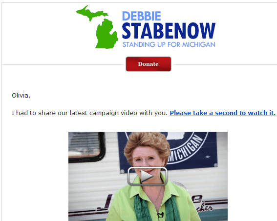 Stabenow for Senate Email