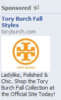 Facebook Tory Burch Sponored Story
