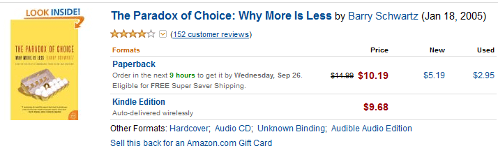 The Paradox of Choice Amazon