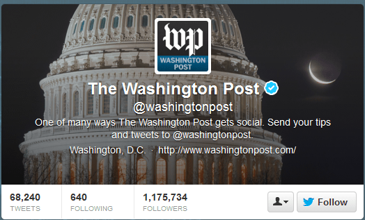 Washington Post Twitter Header