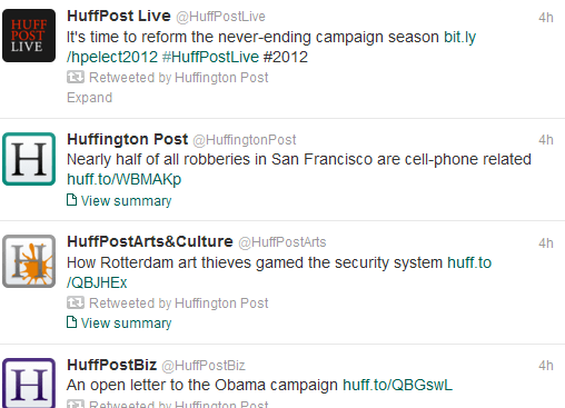 Huffington Post Twitter