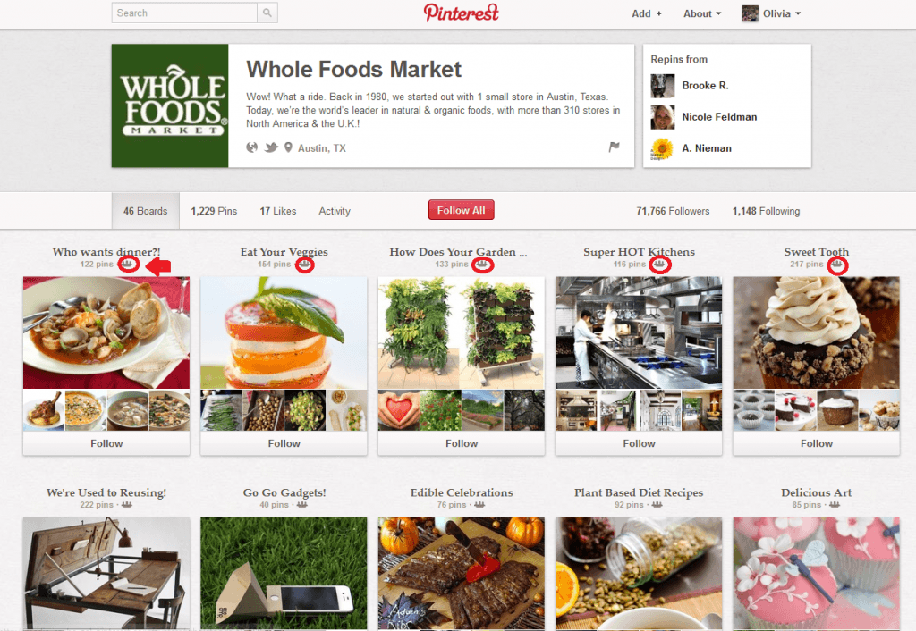 Whole Foods Pinterest Page
