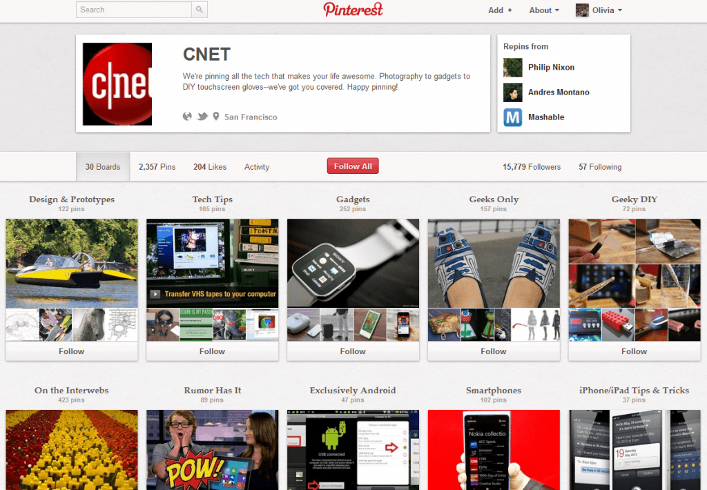 CNET Pinterest