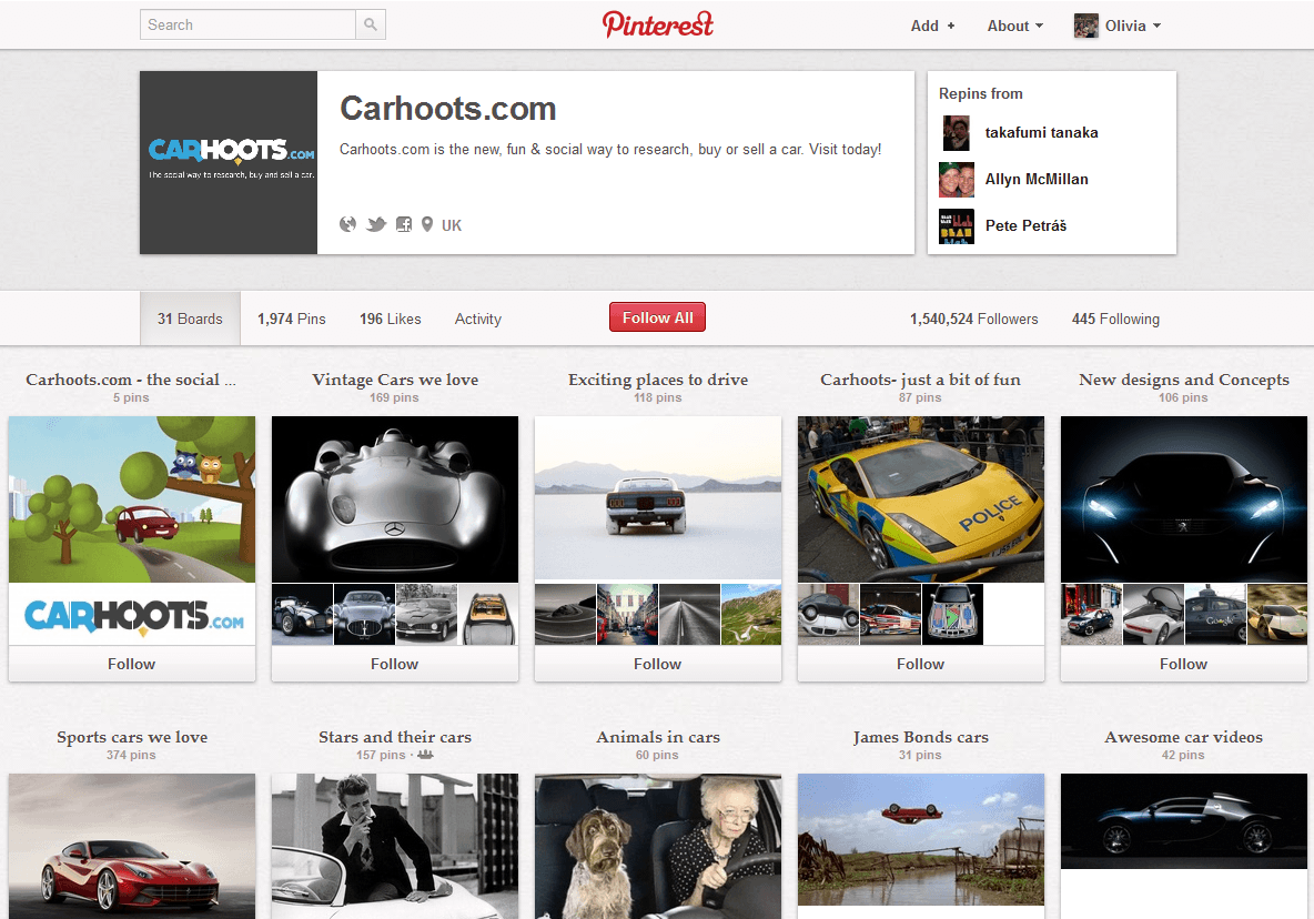 Carhoots.com Pinterest