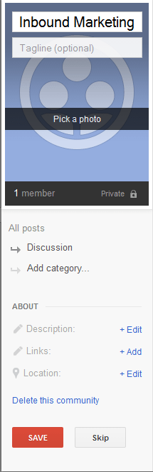 Google Plus Inbound Marketing Community