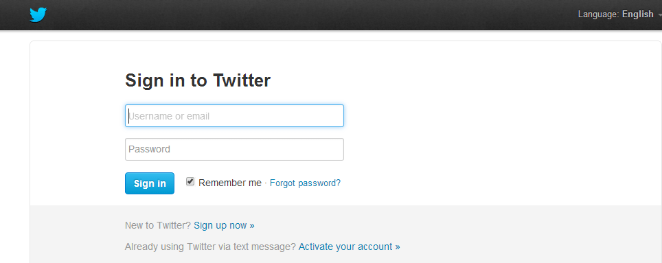 Sign in to Twitter