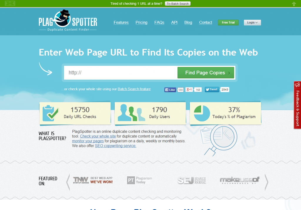 Plagspotter - Tools to Detect Duplicate Content