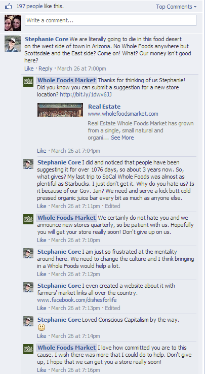 Whole Foods Market Facebook Comments