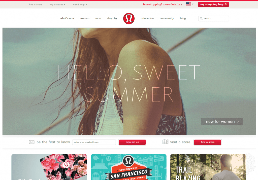 Lululemon Athletica Website