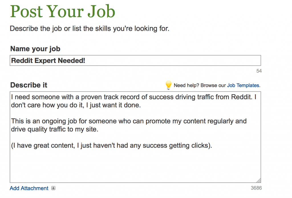 Reddit Job Posting