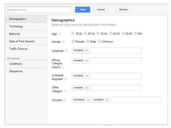 Google Analytics Segment Filter