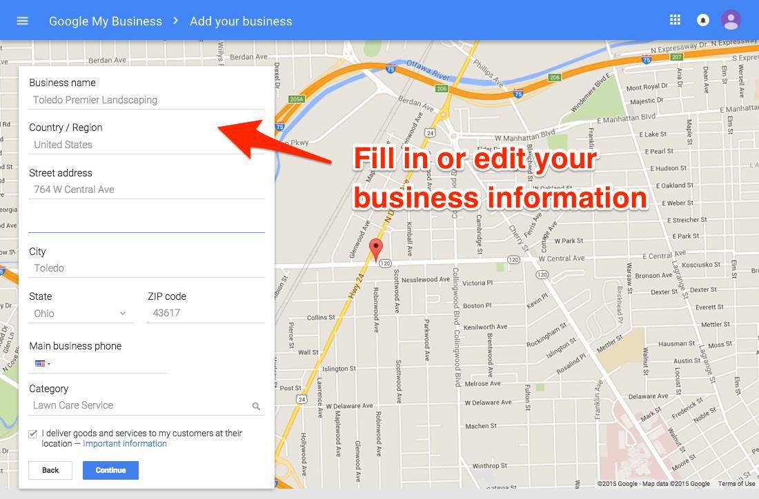 Google My Business Edit Information