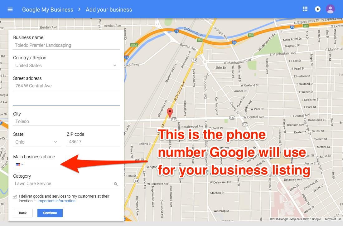 Google My Business Phone Number