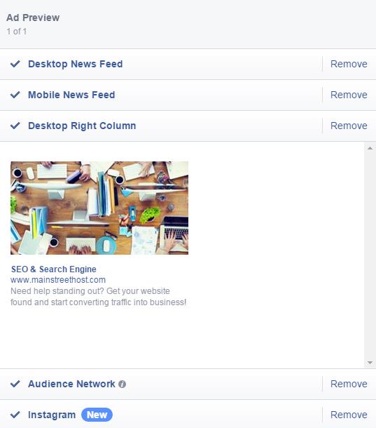 Facebook Ad Desktop Right Column View