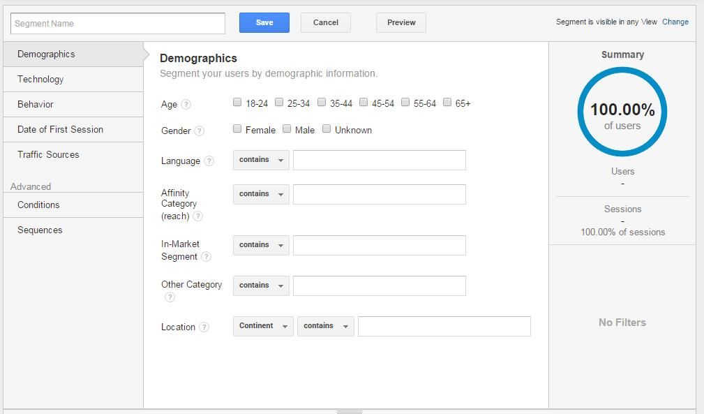 Google Analytics Segments