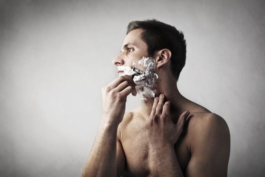 Young Man Shaving