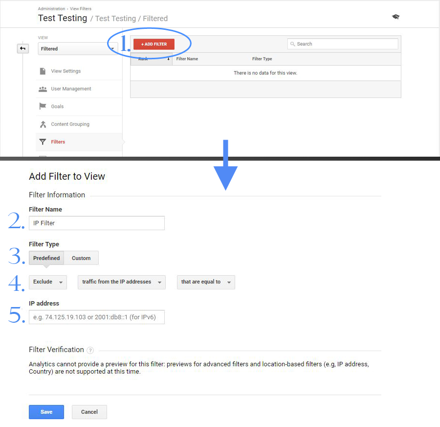 Google Analytics Adding IP Filter