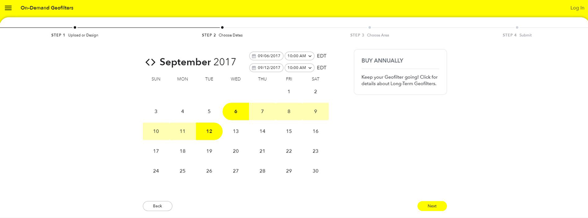 Snapchat Geofilter Date Range